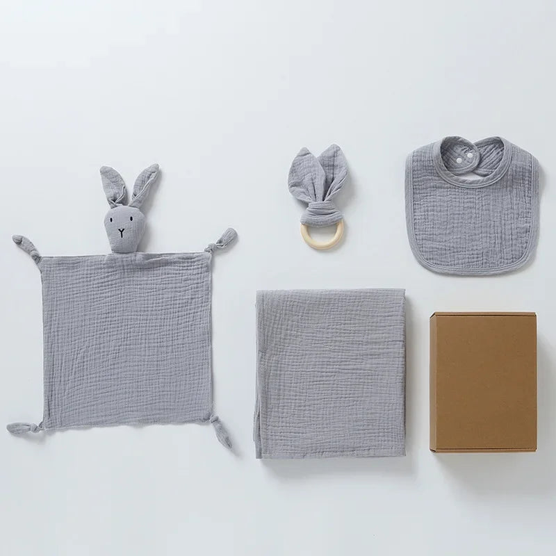 Personalised Newborn Gift Set – Blanket, Bib, Teether & Comforter